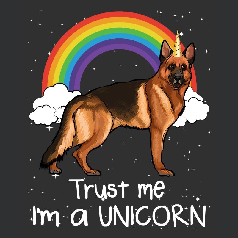 Regenbogen Deutscher Schäferhund Vertrauen Sie mir ich bin ein Einhorn Hund