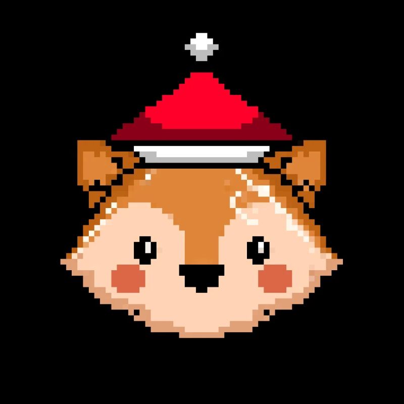 Fox pixelisé Noël - Drôle de renard