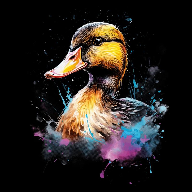 Oeuvre de canard colorée