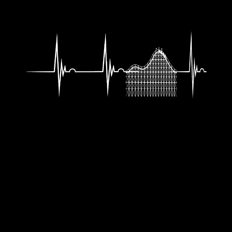 Rollercoaster Heartbeat ECG Pulse Line Rollercoaster
