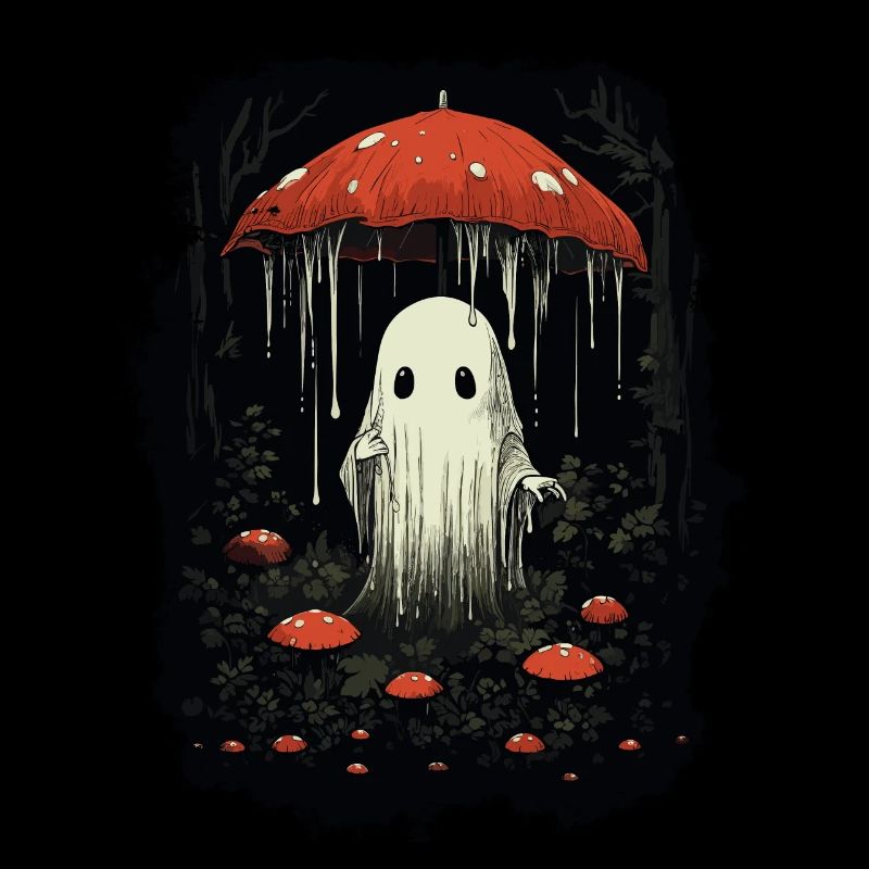 Halloween Ghost Mushroom Ghost Cottagecore