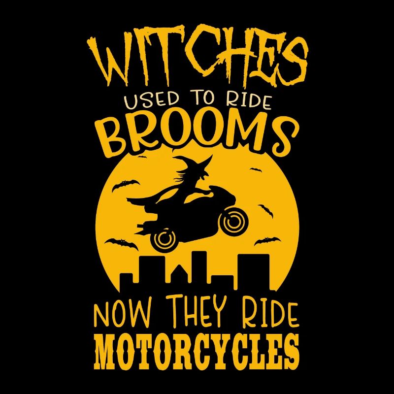 Witch drives a motorcycle on Halloween