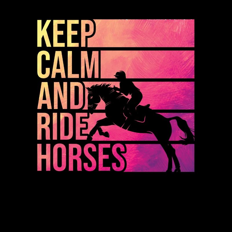Cheval coloré « Keep Calm And Ride