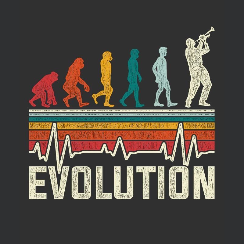 Evolution Trompete Trumpet Geschenk Vintage