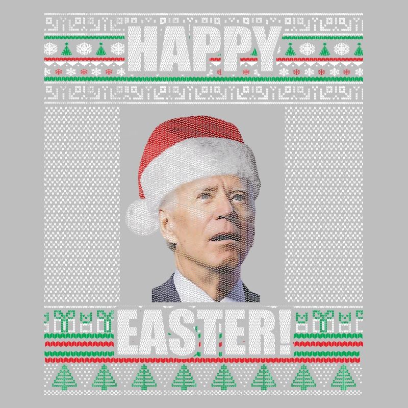 Drôle Biden Pull de Noël moche Joyeuses Pâques