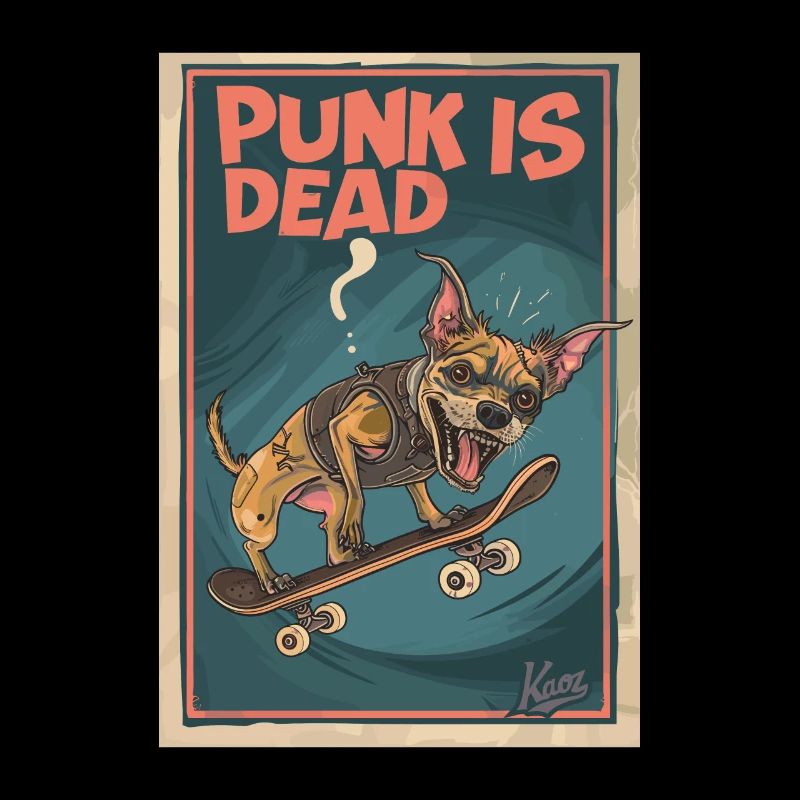 Skateboard Zombie-Hund: Punk is Dead