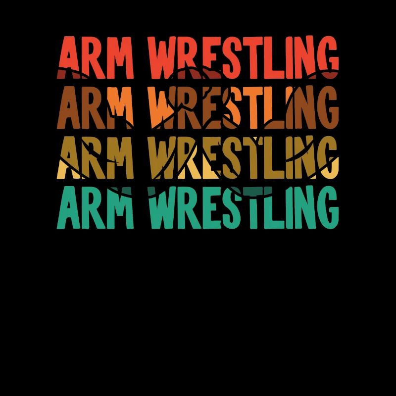 Retro Text Hand Wrestling Techniques Exercise Arm