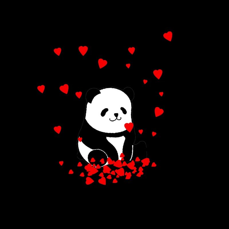 Panda Bär Valentinstag süß rote Herzen Geschenk