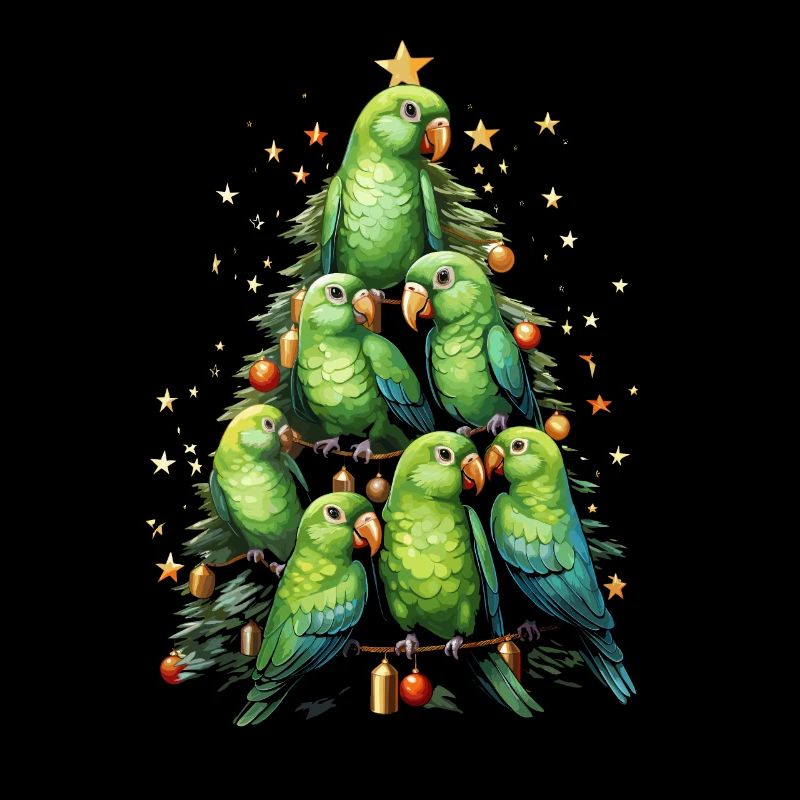 Budgie Parakeet Christmas Tree