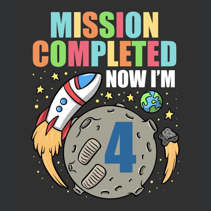 Space Birthday 4 Astronaut Planets Rocket Ship