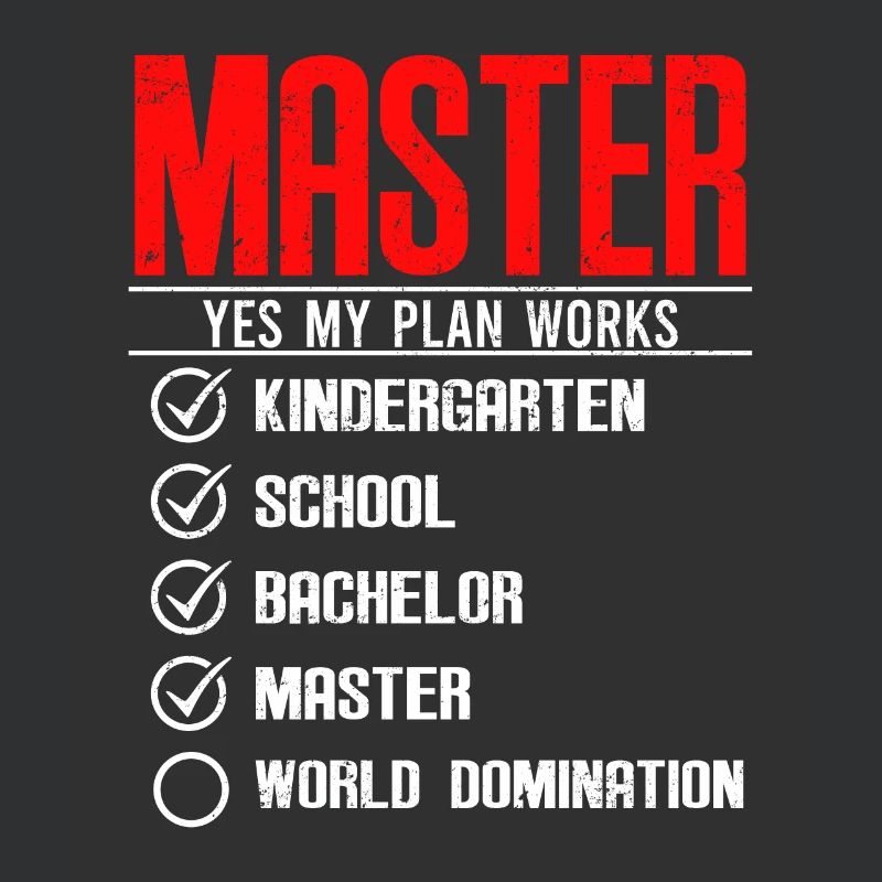 First Master then World Domination Master's Degree
