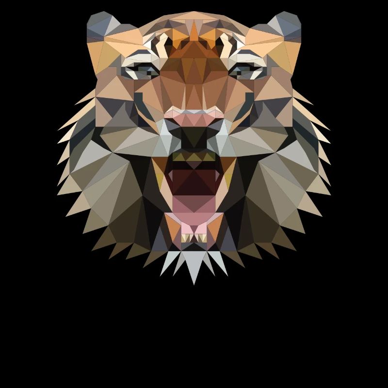 Tiger Polygon Geometric - Cat