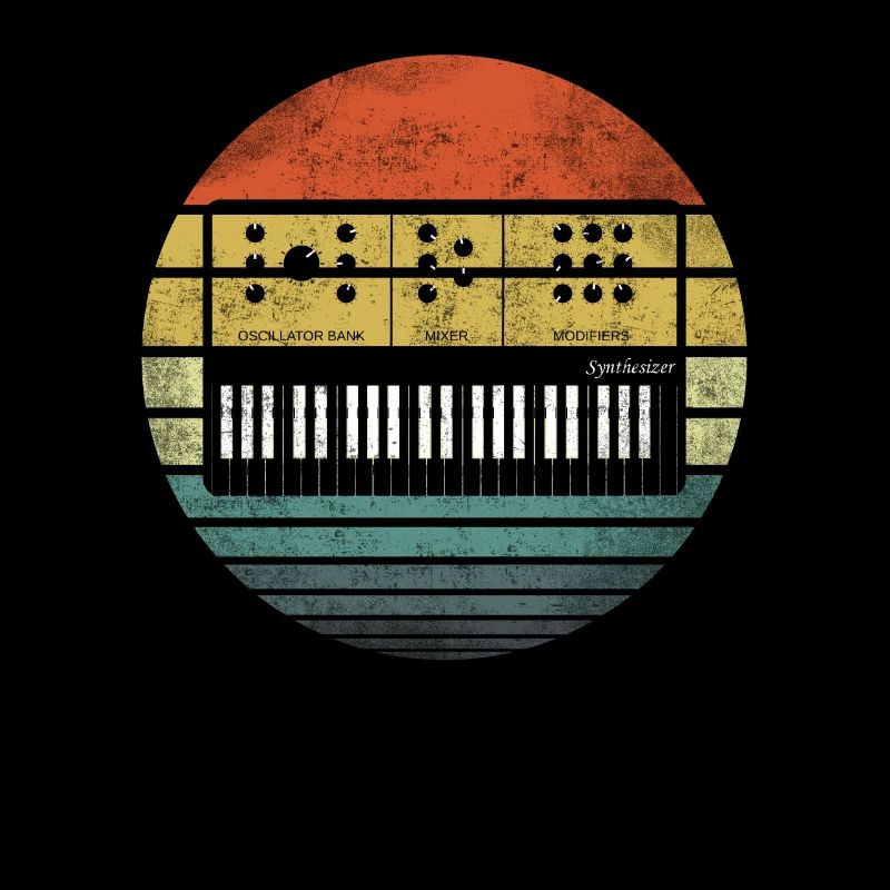 Synth Retro Sunset Synthesizer Vintage Look