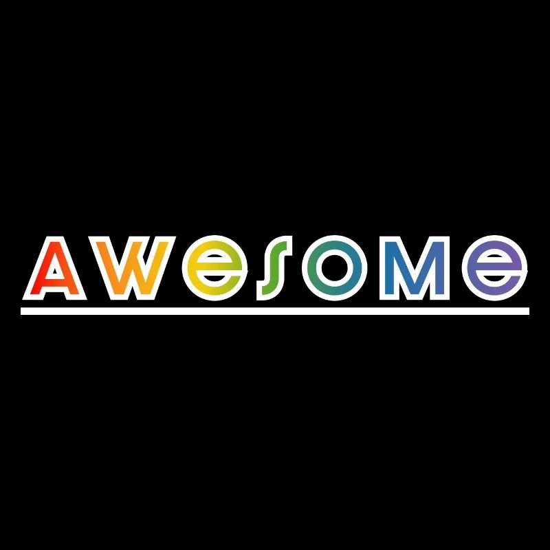 awesome regenbogen black shirt