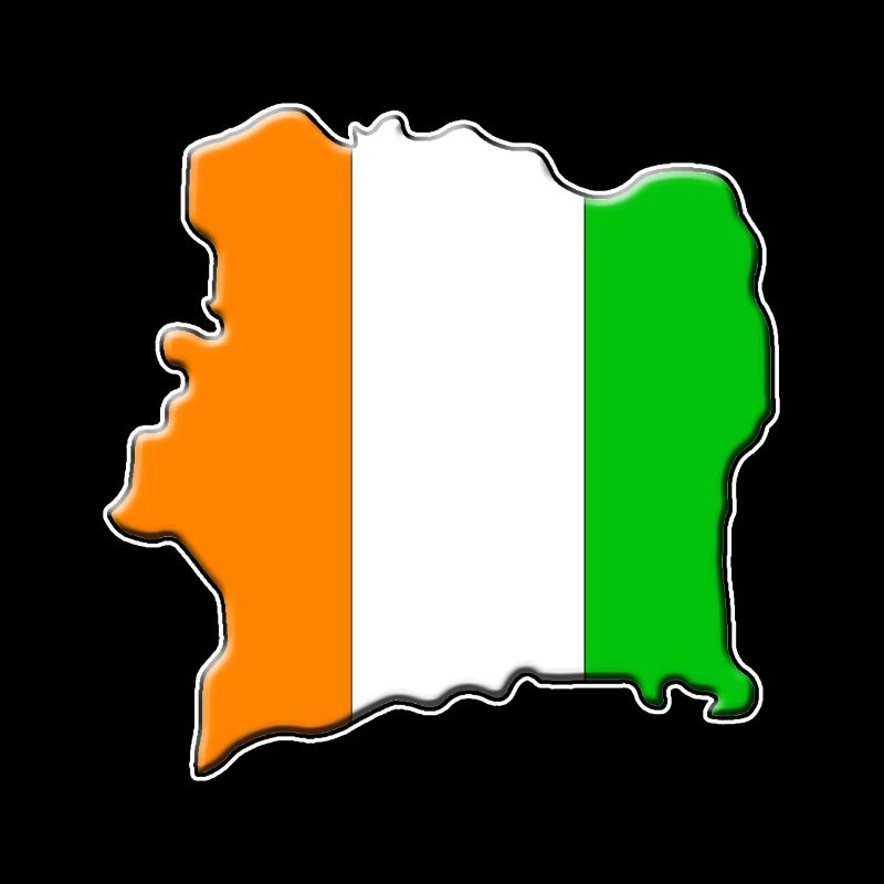 Ivory Coast flag map