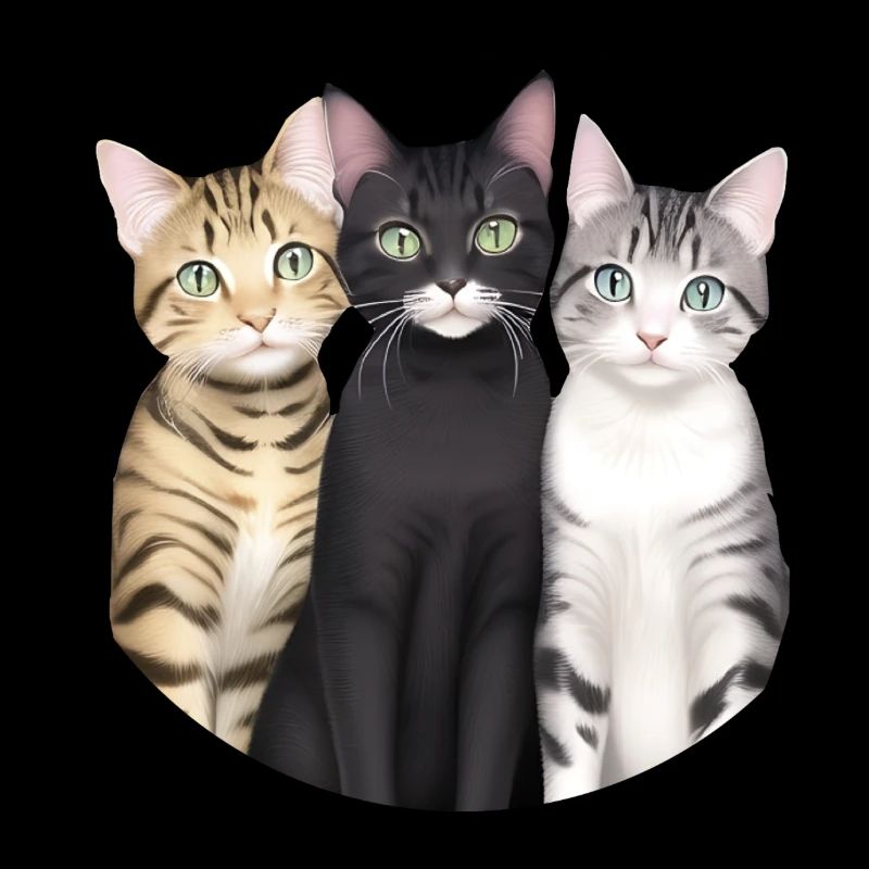 3 chats mignons