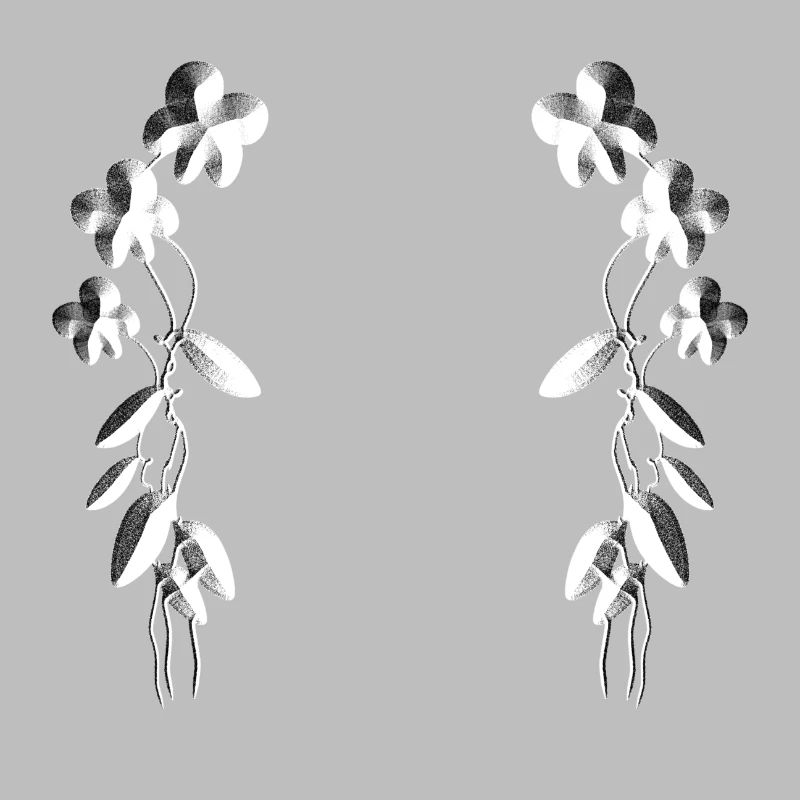 grey flowers flowers pattern silver parallel