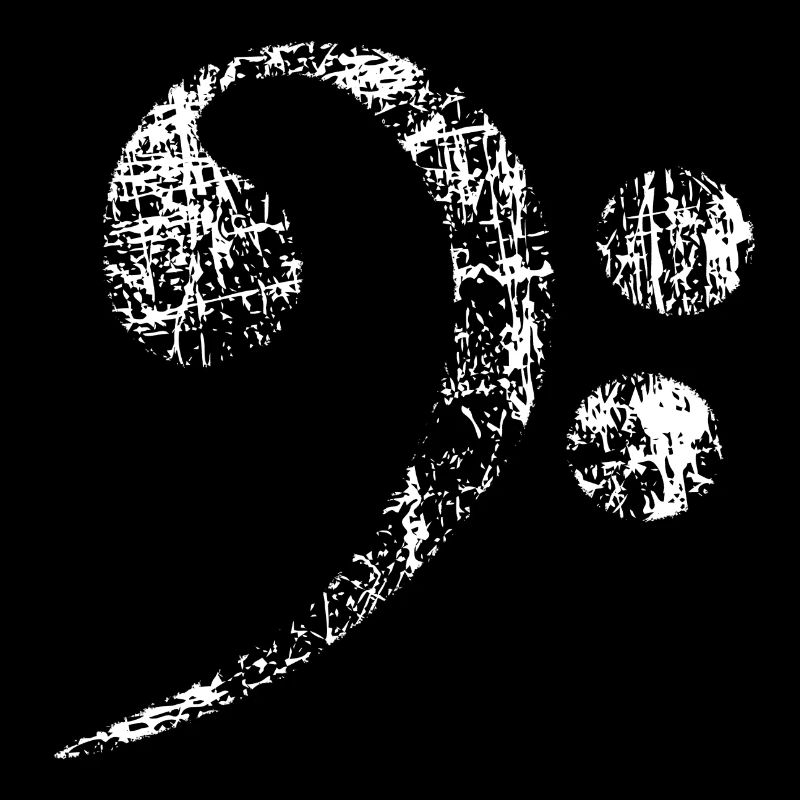 Clé de basse. Bass Clef distressed