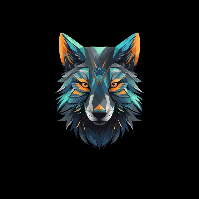 Tête de loup polygonale