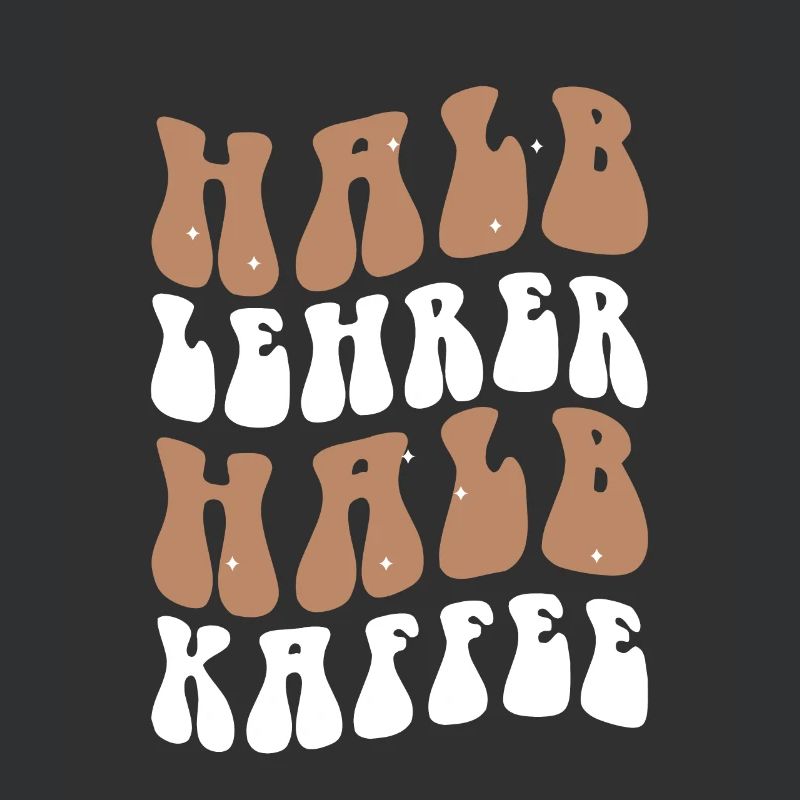 Halb Lehrer Halb Kaffee Shirt Geschenk
