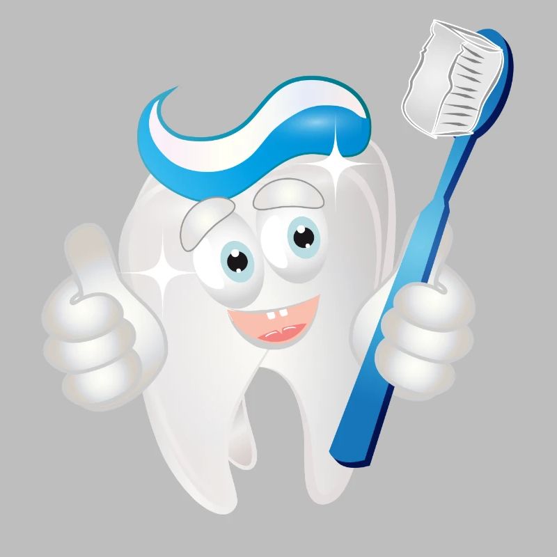 radiant white tooth with toothpaste as a comic