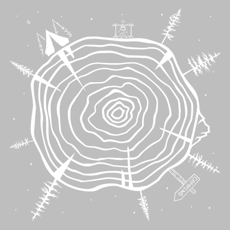 Minimalistischer Baumring Wald Design