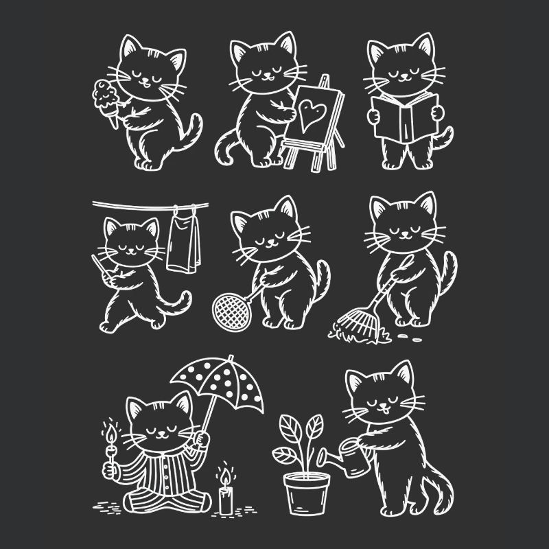 Cats Chalk Sketches