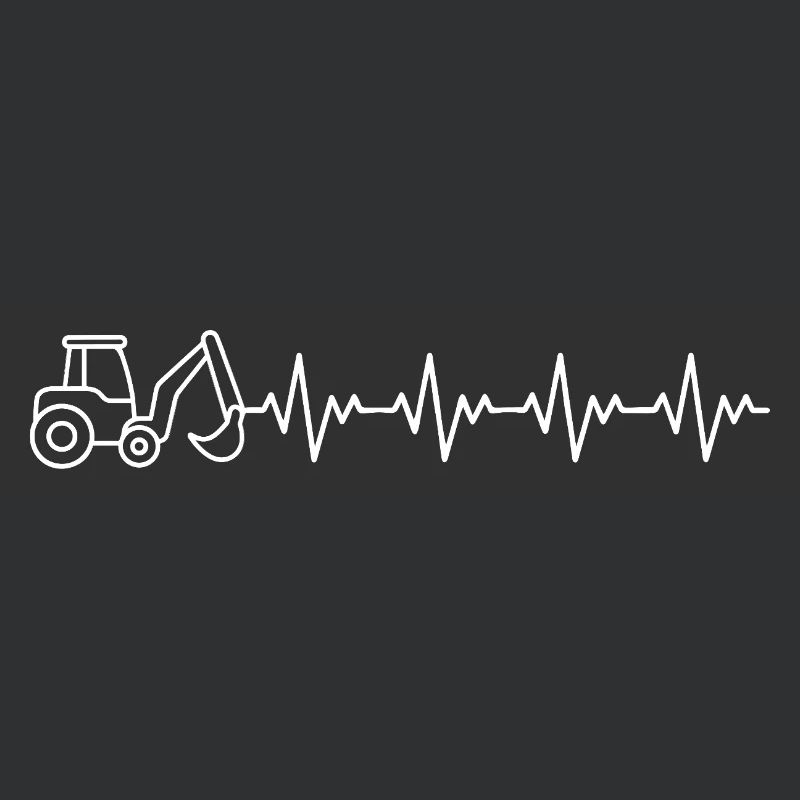 Bagger Baggern Baggerfahrer EKG Herzschlag