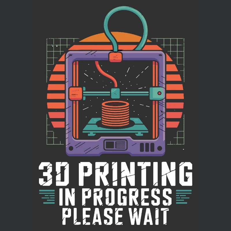  3D Printing In Progress Please Wait Lustiger 3D