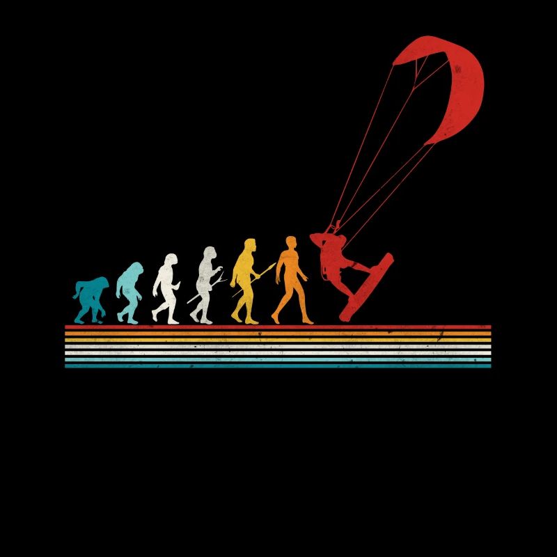 Retro Evolution Kite Surfing Funny Kite Boarding