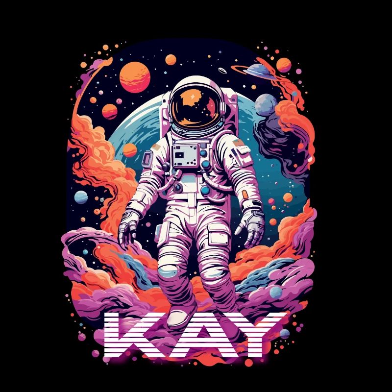KAY - Beautiful boy name with cool astronaut