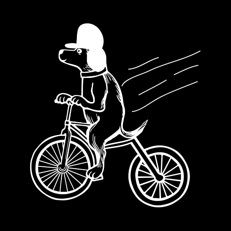 Dog riding a bicycle