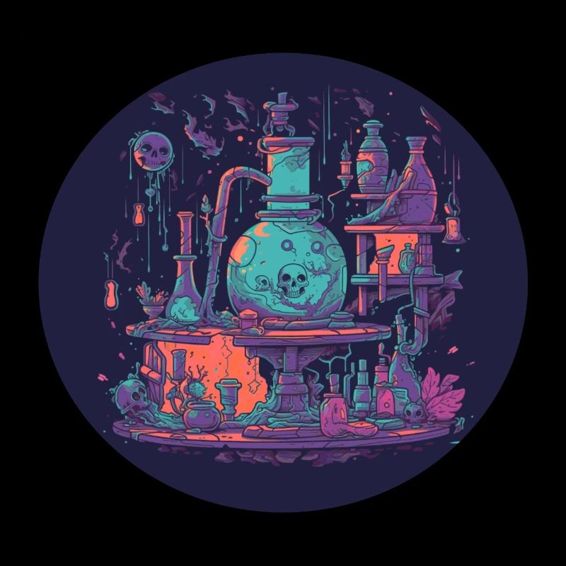 Magisch Alchemistisch Laboratorium met Filets, Flessen