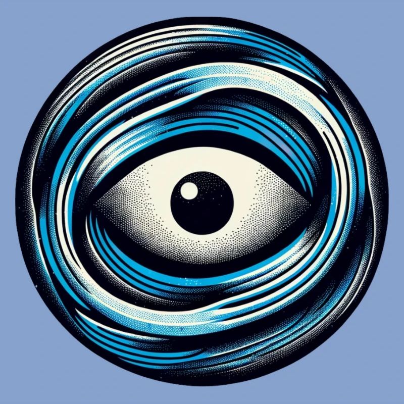Gaze océanique : Œil de risographe rétro