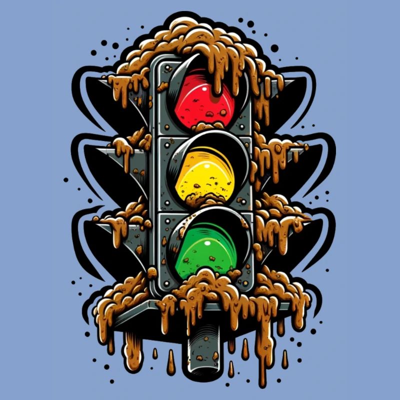 Classic German traffic light