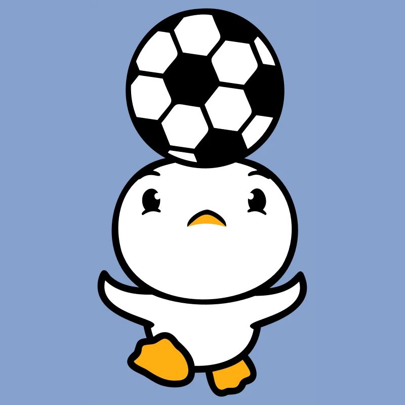 Duck Playing Soccer Header Ball Balancing Head