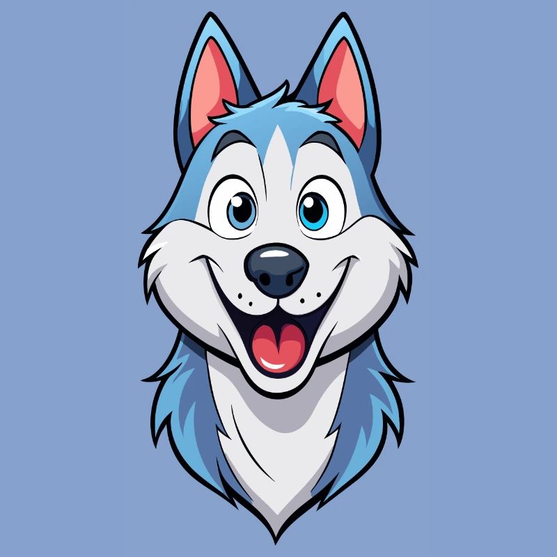 Mischievous Grinning Husky Artwork