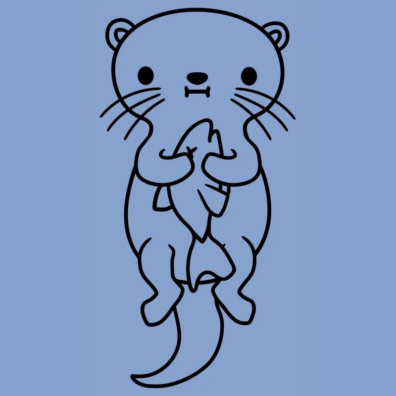 faim d’otter mange du poisson