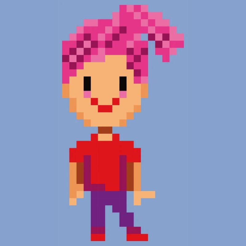 PIXELFIGUR PINK-ROT