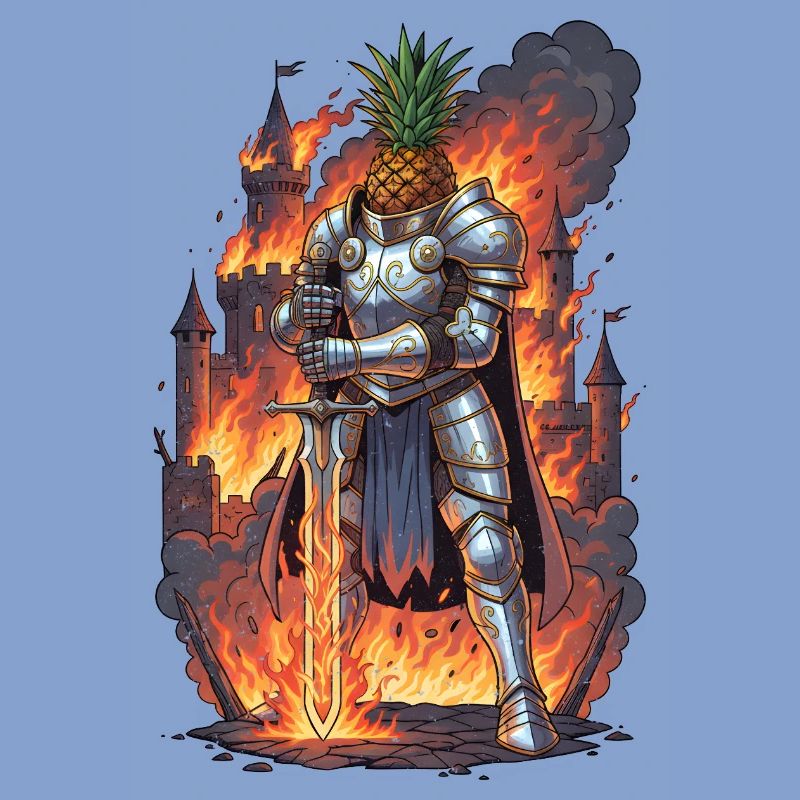 Le chevalier ananas dans le château de feu