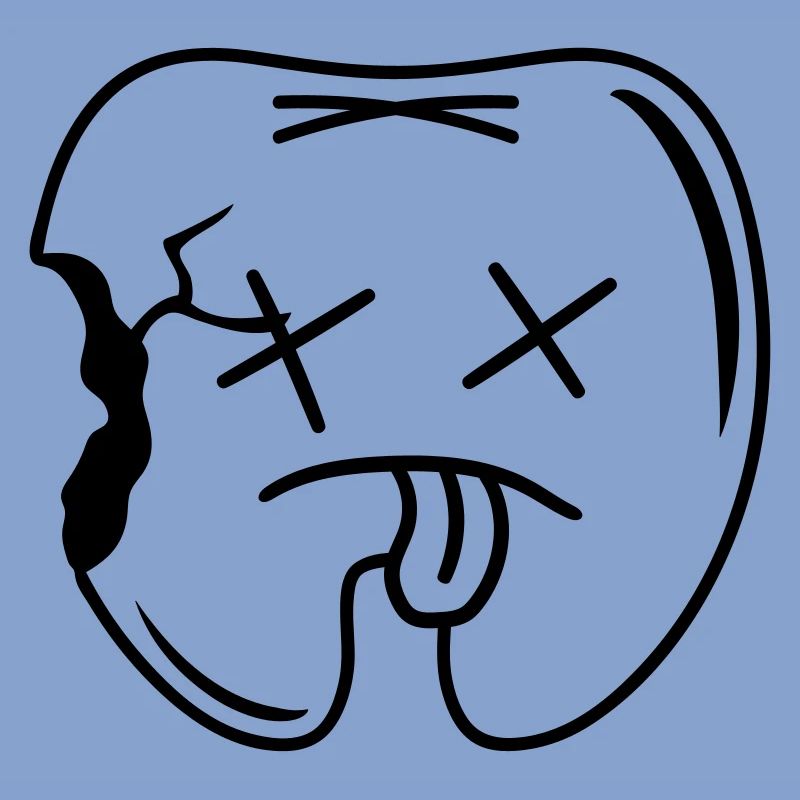 comic caries hole in the tooth