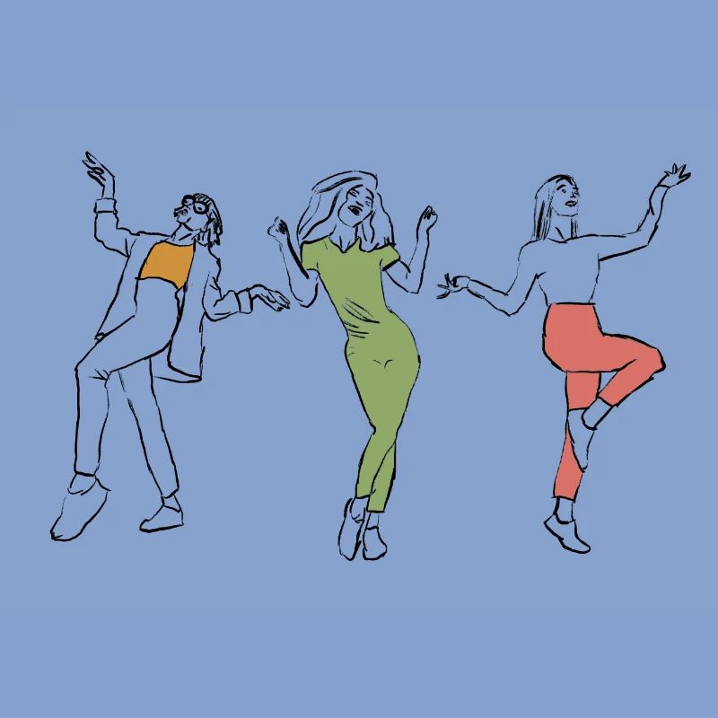 Drie vrouwen, dansers