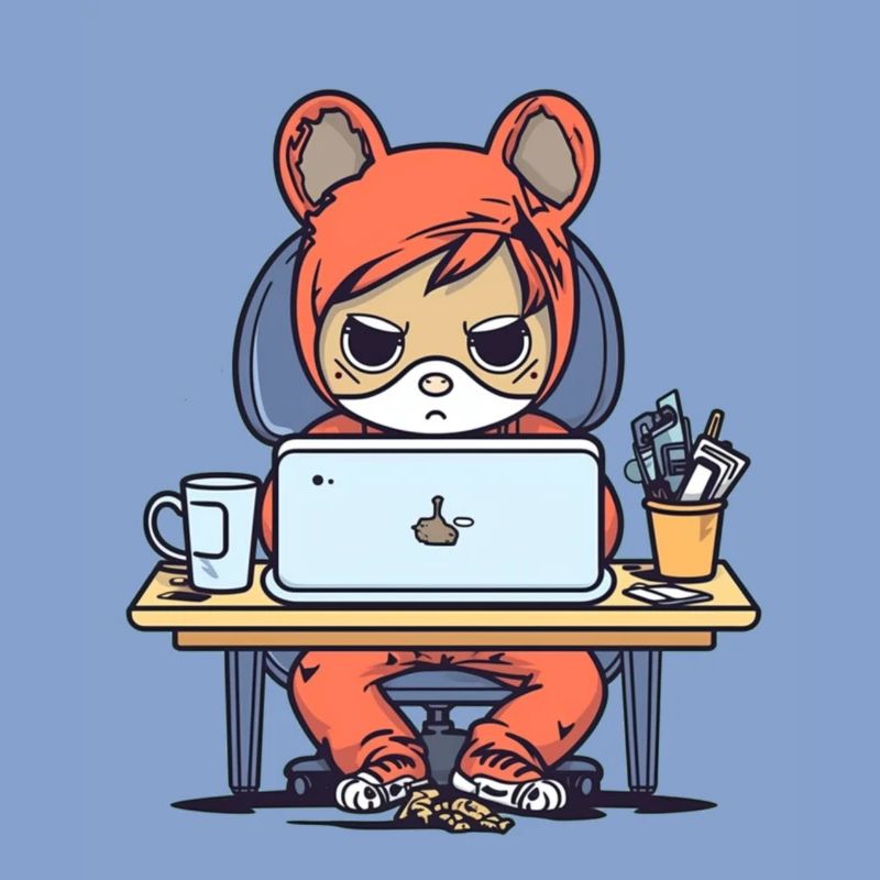 Grumpy Coder in Hoodie
