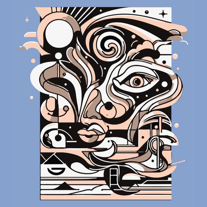 Surreal Line Face Pattern