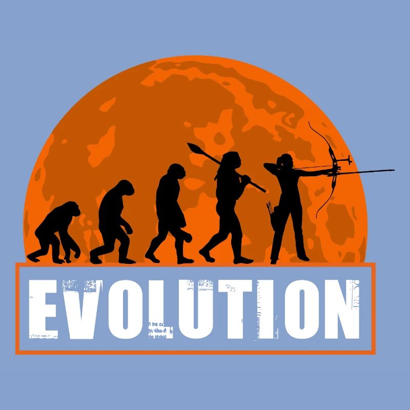 Archery Evolution Hunter Silhouette Retro Vintage