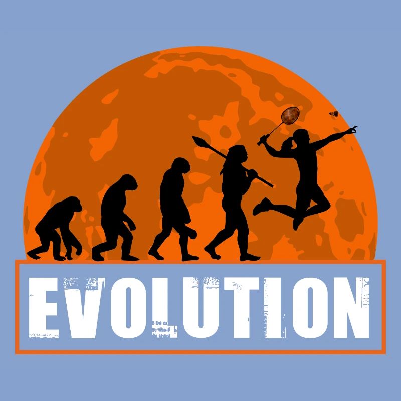 Badminton Evolution Player Smash Racket Sport Art
