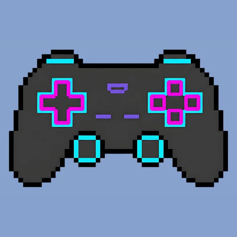 Pixel Game Controller Retro 8 Bit Shirt Sticker