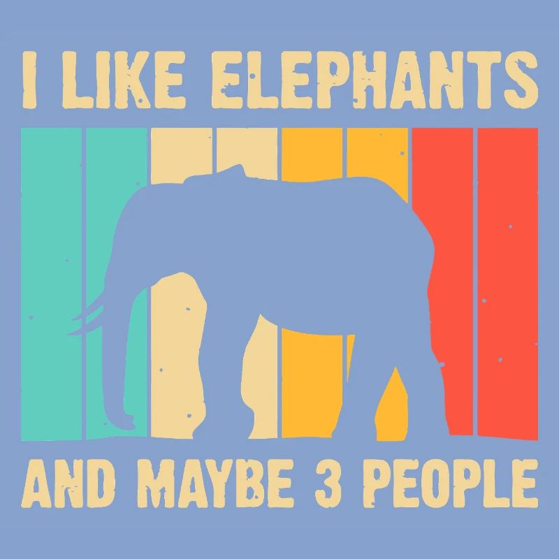 Elephant Silhouette on Rainbow Stripes