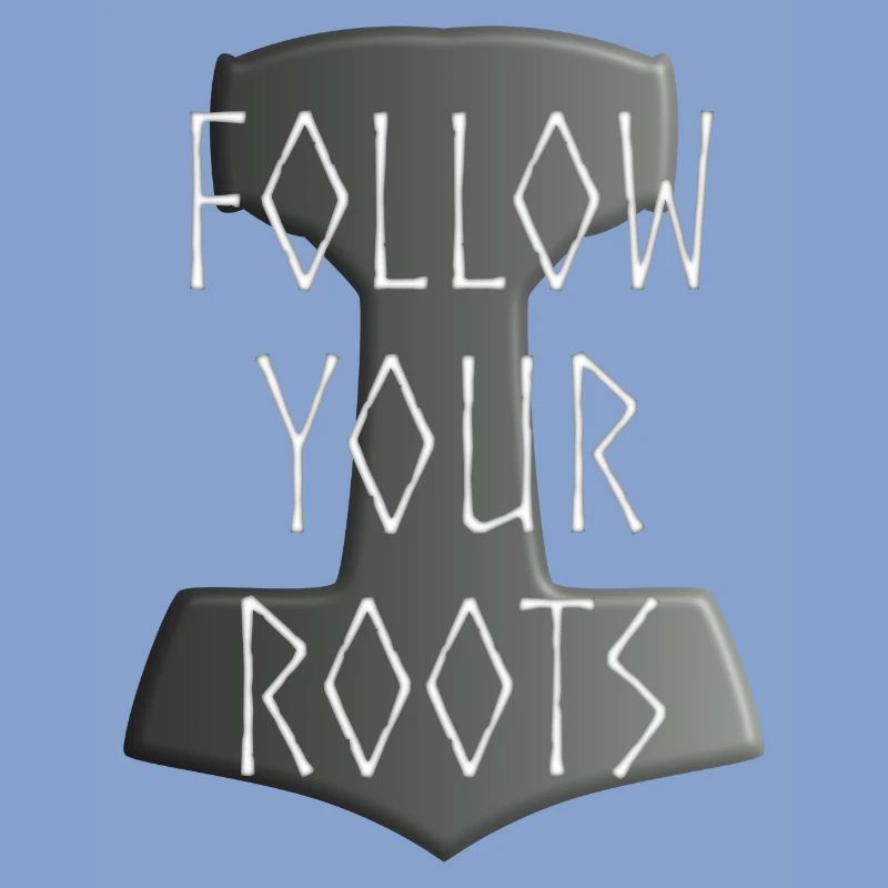 Mjölnir Donar Hammer Thor - Follow your Roots grau