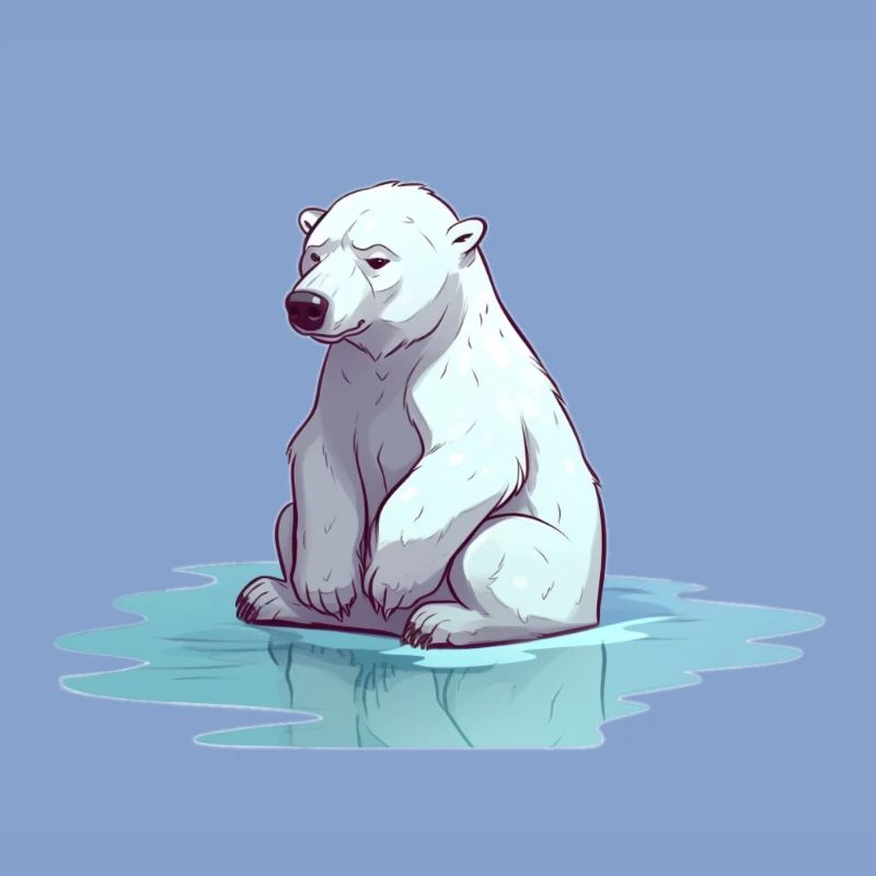 Polar bear without ice Climate change